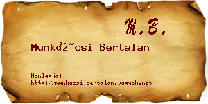 Munkácsi Bertalan névjegykártya