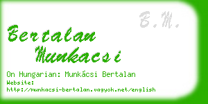 bertalan munkacsi business card